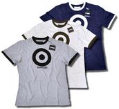 View Item Lambretta Flocking Mod Target T Shirt Grey Marl / Navy Blue / Stone